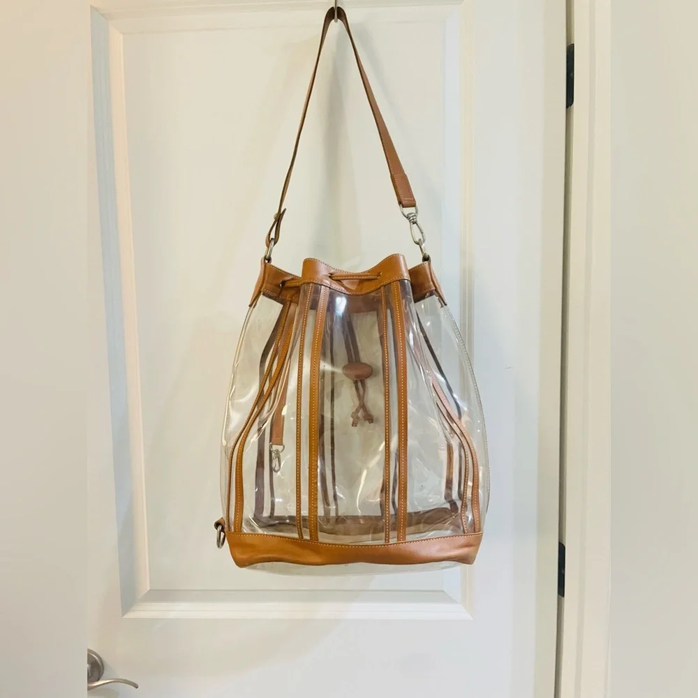 LONGCHAMP LEATHER PVC HUGE BUCKET BAG - Picture 14 of 16